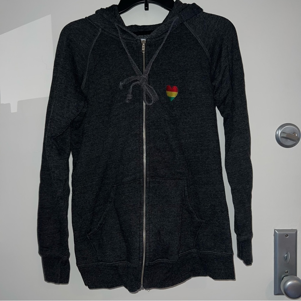 Spiritual Gangster - Nothing but Love Gray Zip-Up Hoodie
